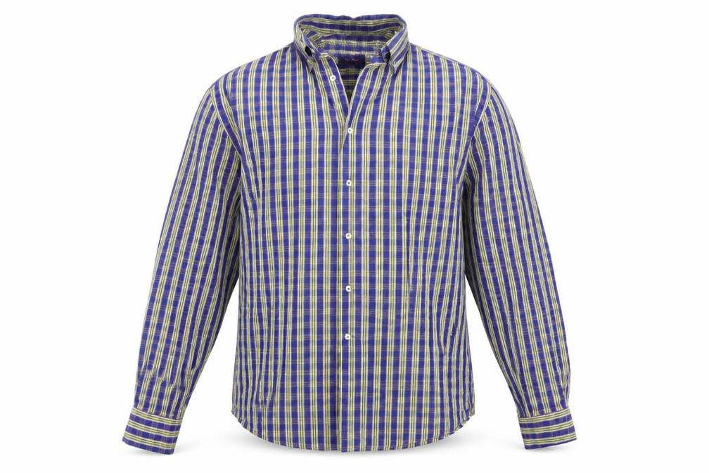 Saint Gall Mens Multicoloured Striped Woven  Button-Up Size L