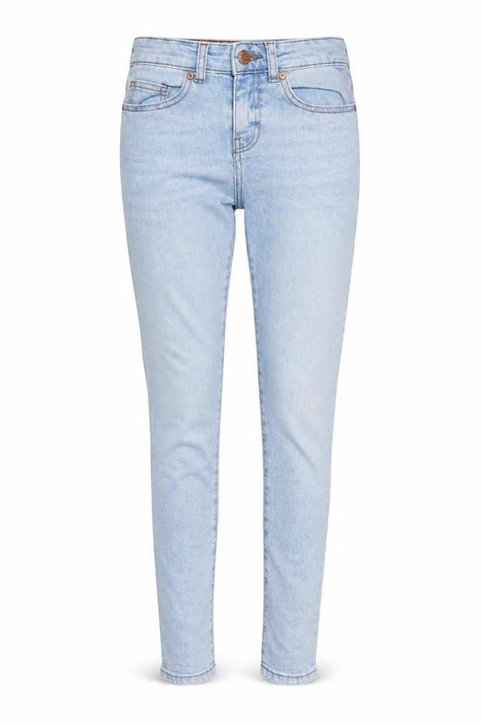 Front view of Noisy May women’s blue denim skinny jeans, size UK 25, in, 30-inch leg