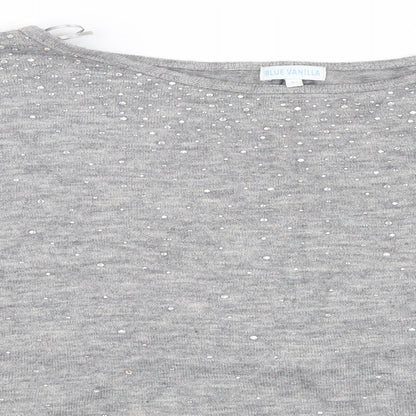 Close-up detail of Blue Vanilla women’s grey jumper, size L