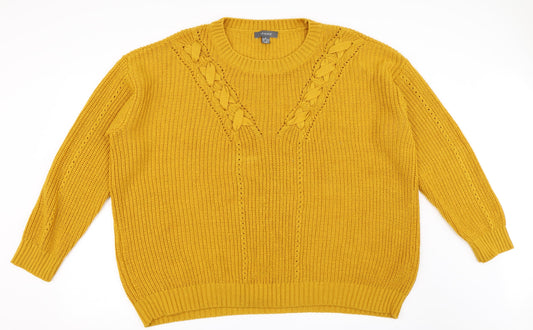 Primark Womens Yellow   Pullover Jumper Size XL
