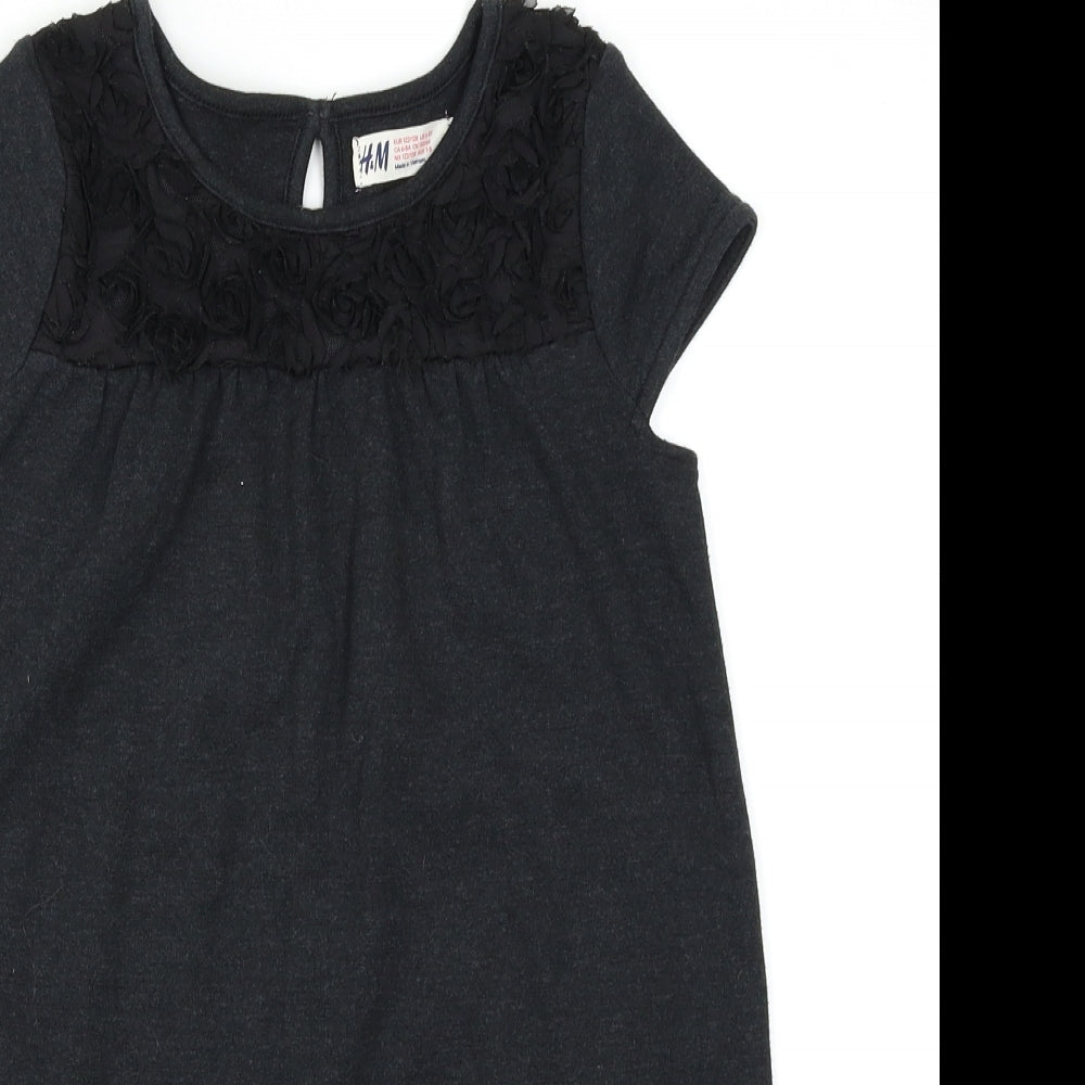 H&M Girls Black   Basic Tank Size 5-6 Years