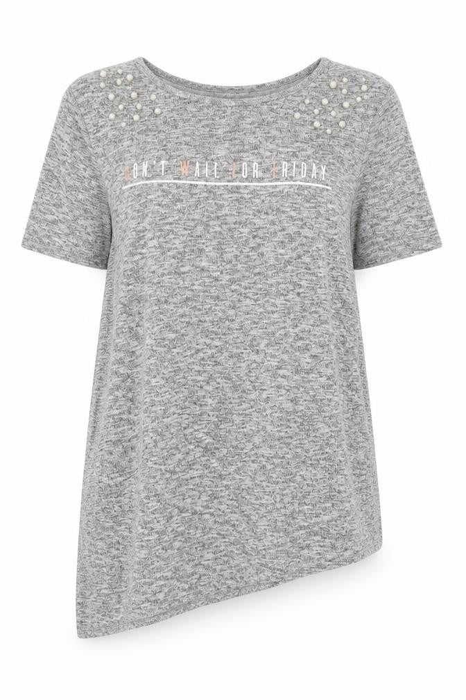 Matalan Womens Grey   Basic T-Shirt Size 14  - Don't Wait For Friday