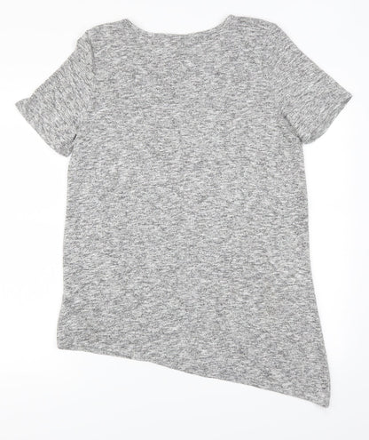 Back view of Matalan women’s grey basic t-shirt, size UK 14, - don't wait for friday