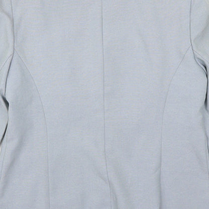 Brand and care label for AMARANTO women’s blue jacket suit jacket, size UK 12