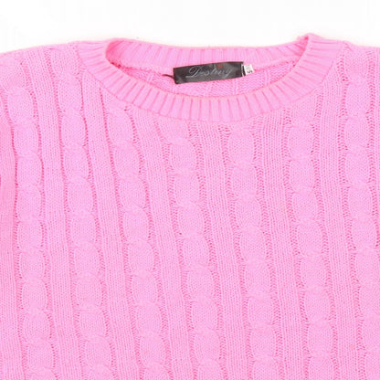 Close-up detail of Destiny women’s pink jumper, size S