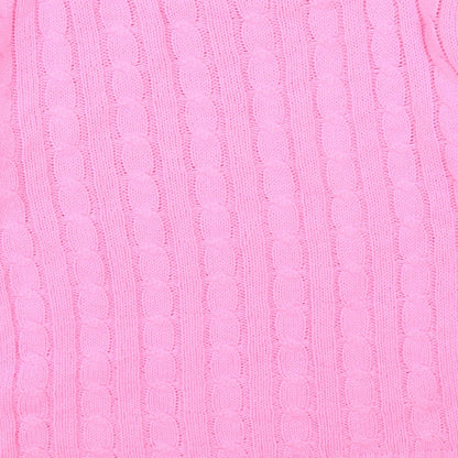 Brand and care label for Destiny women’s pink jumper, size S