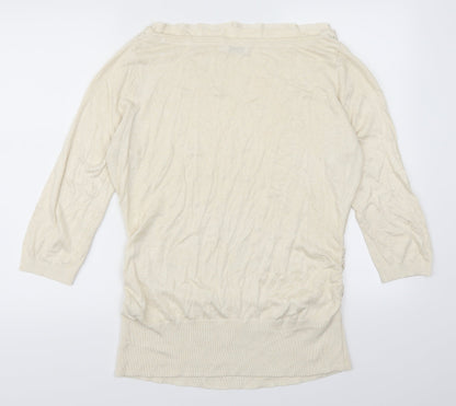 Back view of Reitmans women’s beige rayon jumper, size L