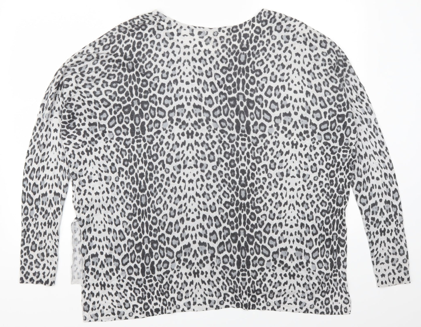 H&M Womens Grey Animal Print  Pullover Jumper Size M