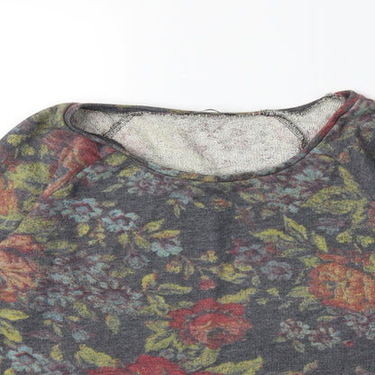 Close-up detail of George women’s green pullover sweatshirt, size UK 8