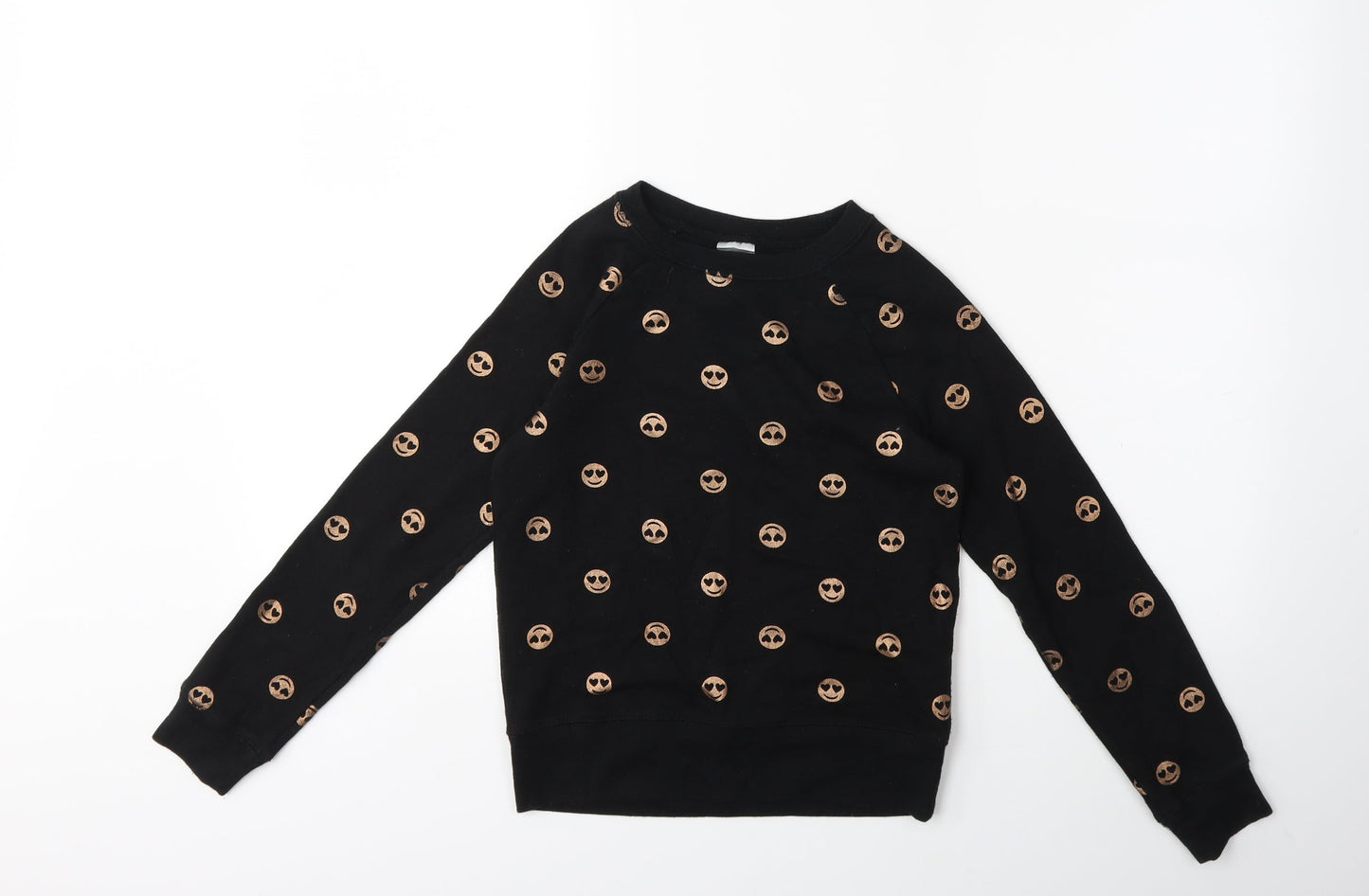 Athletic Girls Black   Pullover Sweatshirt Size 7 Years