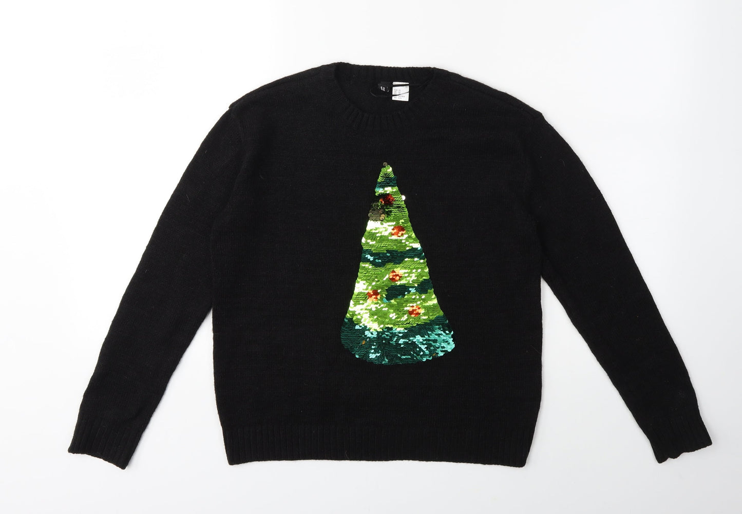 H&M Womens Black  Knit Pullover Jumper Size XS