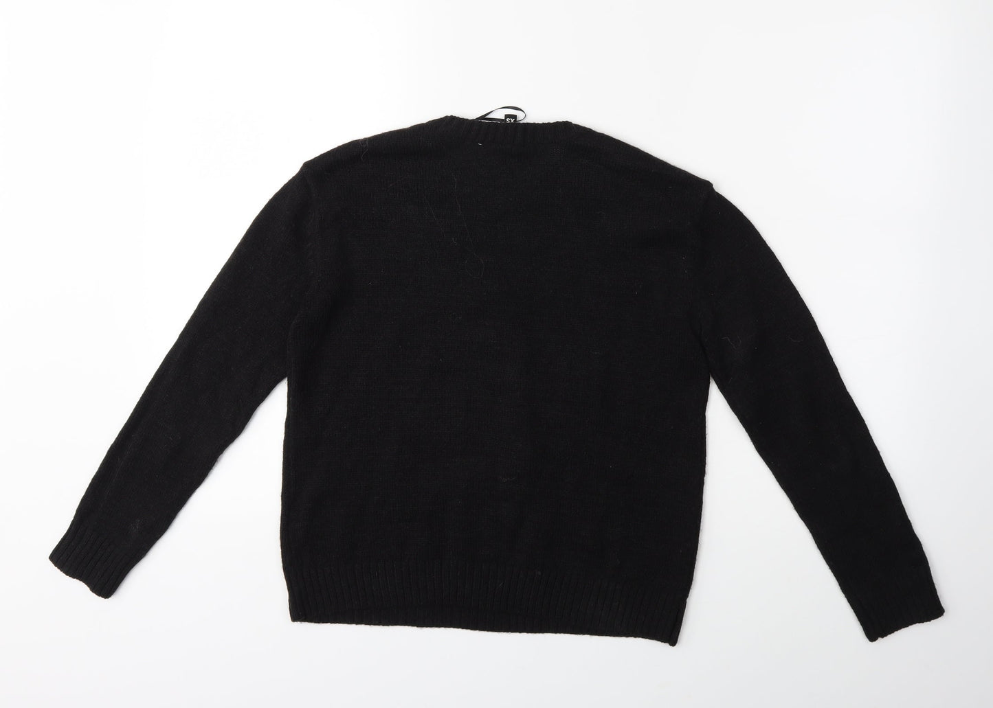 H&M Womens Black  Knit Pullover Jumper Size XS