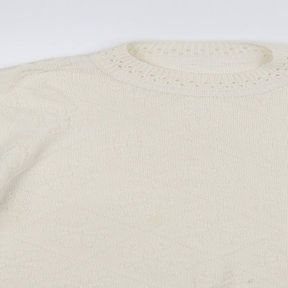 Close-up detail of Berketex women’s beige jumper, size UK 12