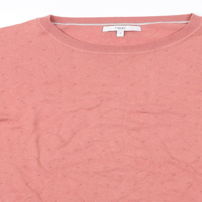 Close-up detail of Next women’s pink jumper, size UK 8