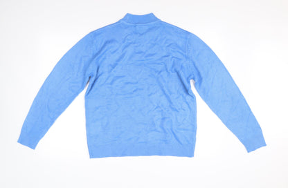 Back view of Damart women’s blue jumper, size UK 10