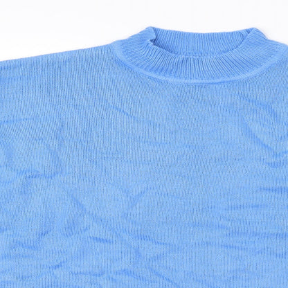 Close-up detail of Damart women’s blue jumper, size UK 10