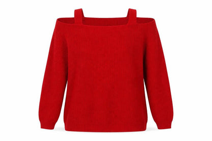 Front view of Dorothy Perkins women’s red jumper, size UK 14