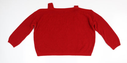 Back view of Dorothy Perkins women’s red jumper, size UK 14