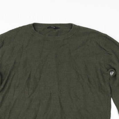 Close-up detail of George girls’ green jumper, size L