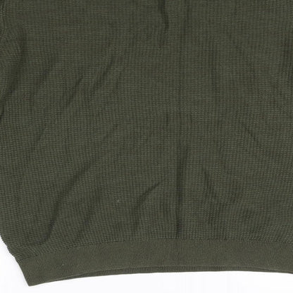 Brand and care label for George girls’ green jumper, size L