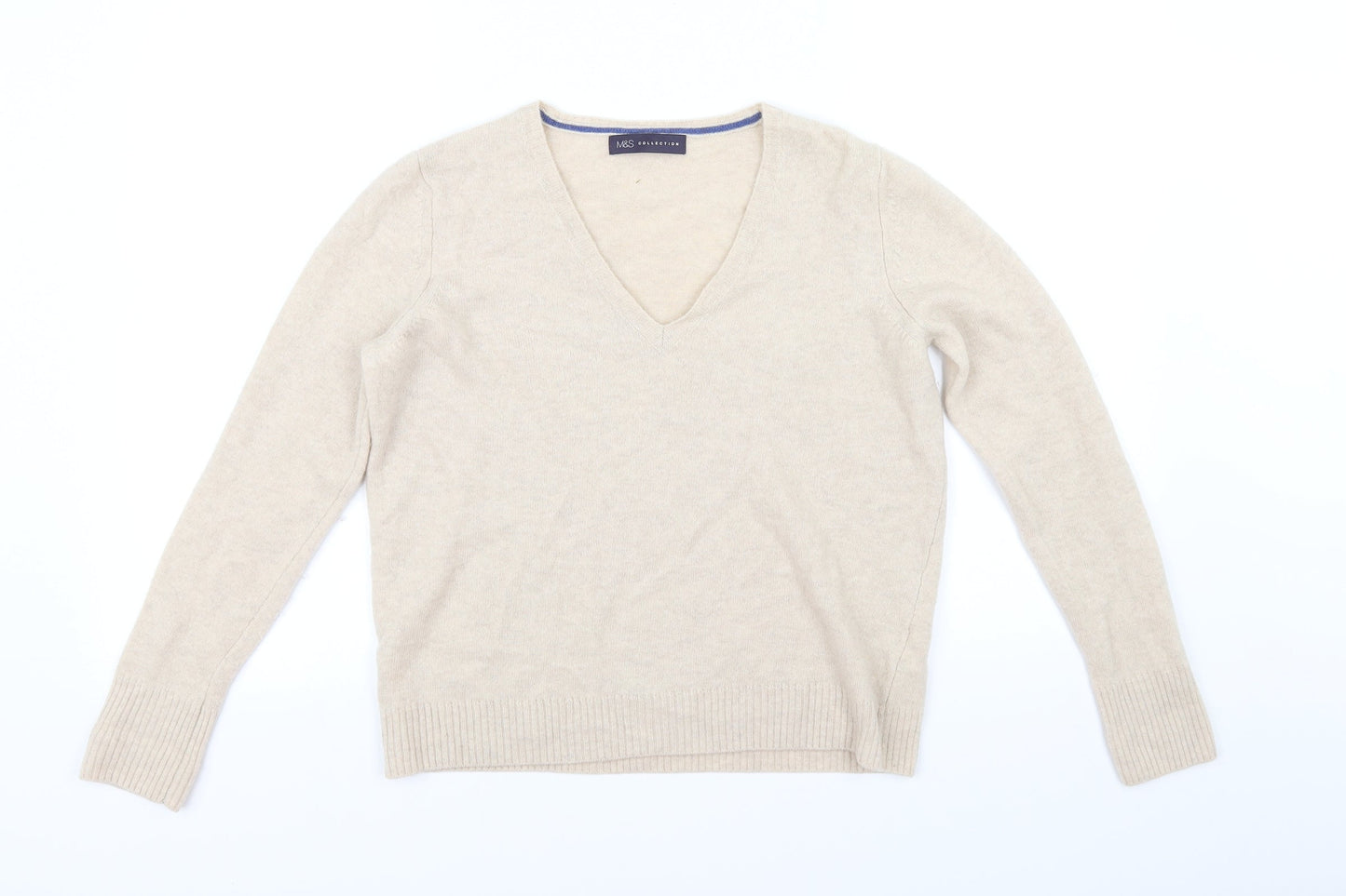 M&S Collection Womens Beige   Pullover Jumper Size 12