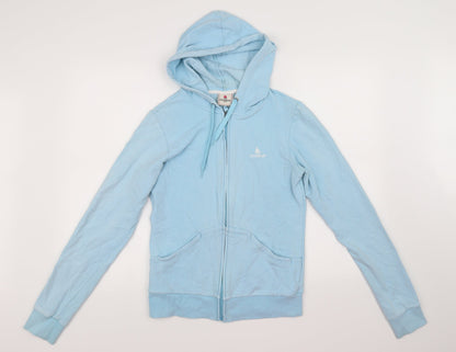 Additional front view of Olympus women’s blue full zip jumper, size UK 12
