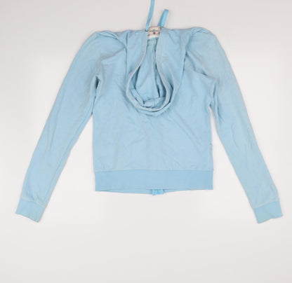 Back view of Olympus women’s blue full zip jumper, size UK 12