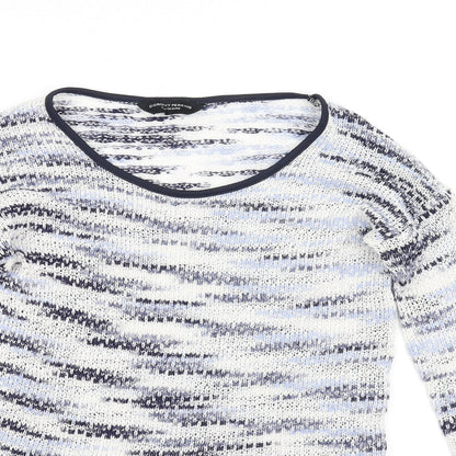 Close-up detail of Dorothy Perkins women’s white jumper, size UK 10