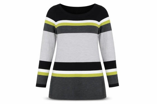 George Womens Grey Striped  Fit & Flare  Size 12