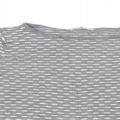 Close-up detail of Tu women’s grey jumper, size UK 14