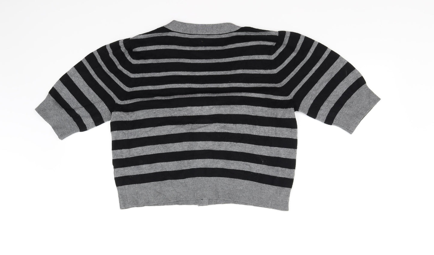 BHS Womens Grey Striped  Pullover Jumper Size 12
