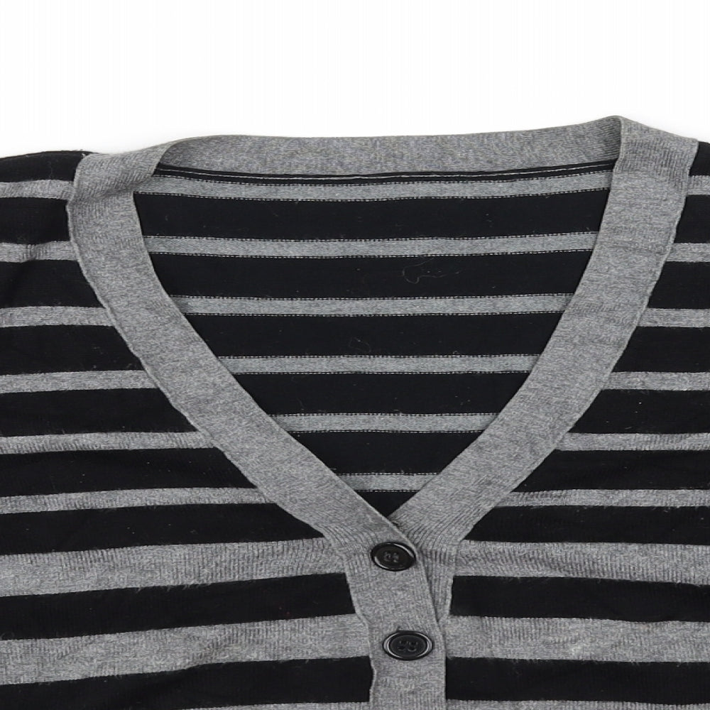 BHS Womens Grey Striped  Pullover Jumper Size 12