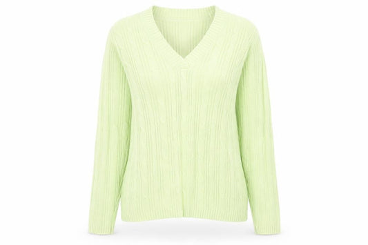 Front view of Bonmarché women’s green jumper, size L