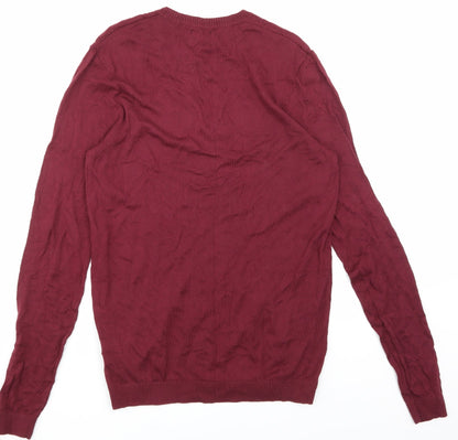 Back view of ASOS men’s red pullover sweatshirt, size S