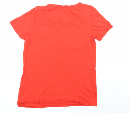 Back view of Papaya women’s red basic t-shirt, size UK 10