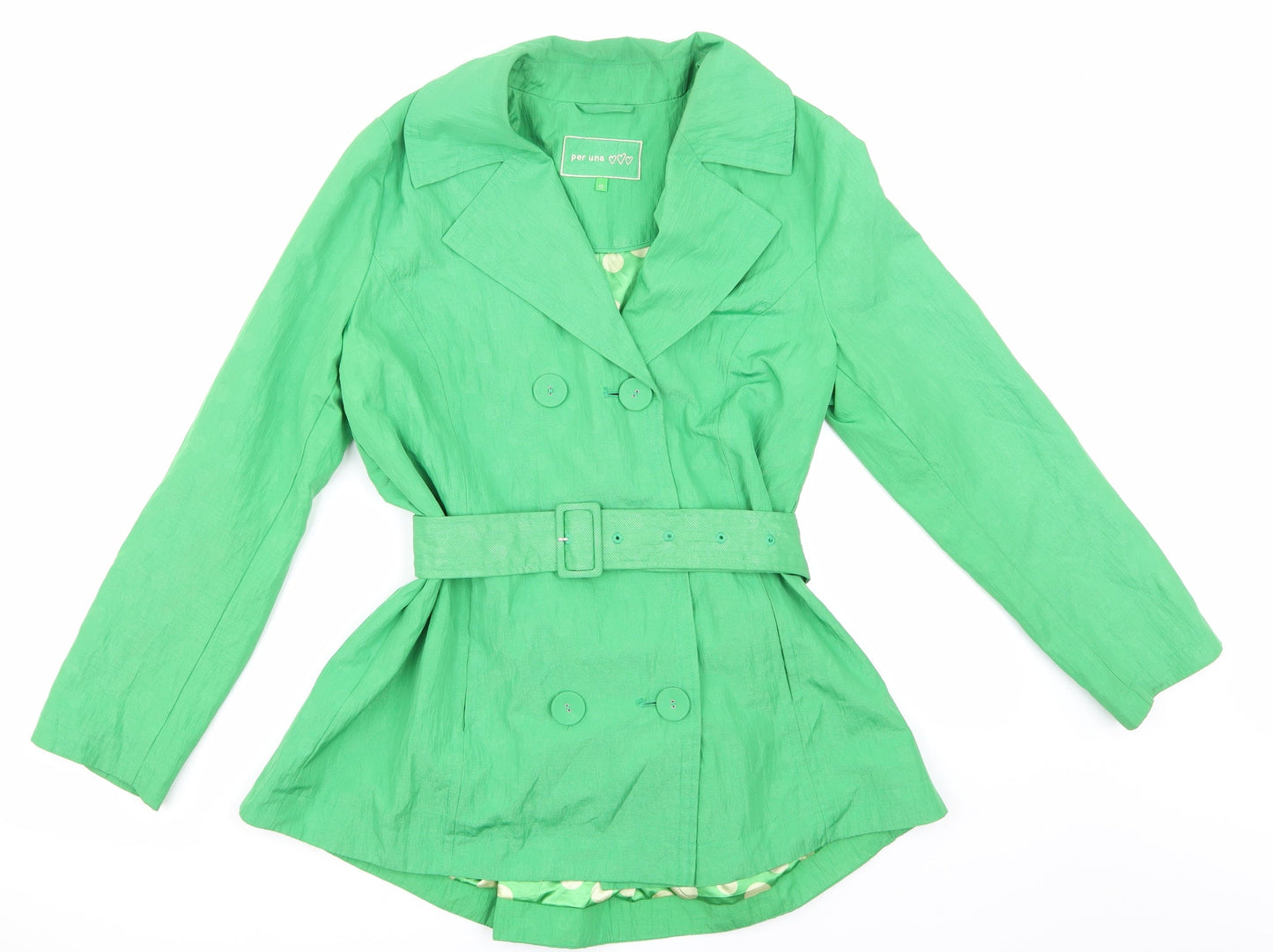 Per Una Womens Green   Trench Coat Coat Size 12