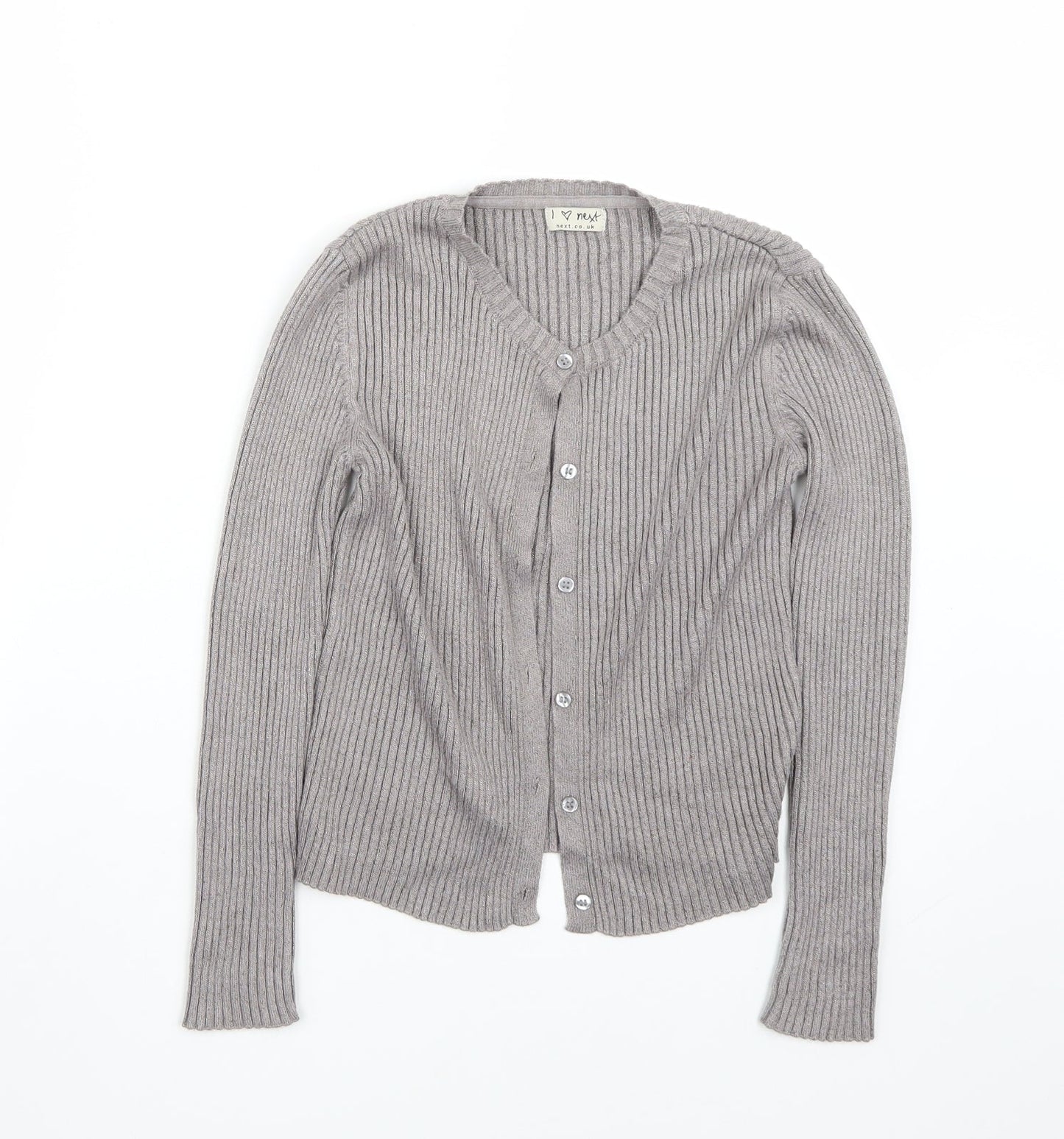 NEXT Girls Grey   Cardigan Jumper Size 9 Years