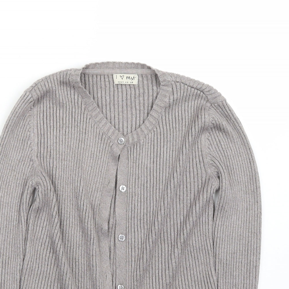 NEXT Girls Grey   Cardigan Jumper Size 9 Years