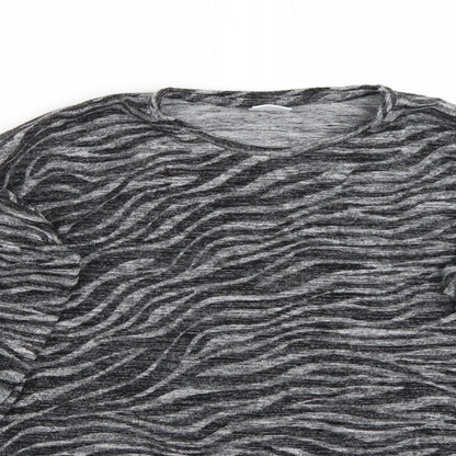 Close-up detail of F&F girls’ grey animal print jumper, size 13, years