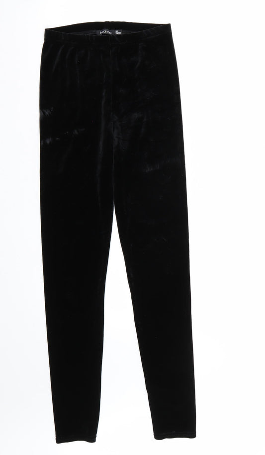 Boohoo Womens Black   Carrot Leggings Size 6 L32 in