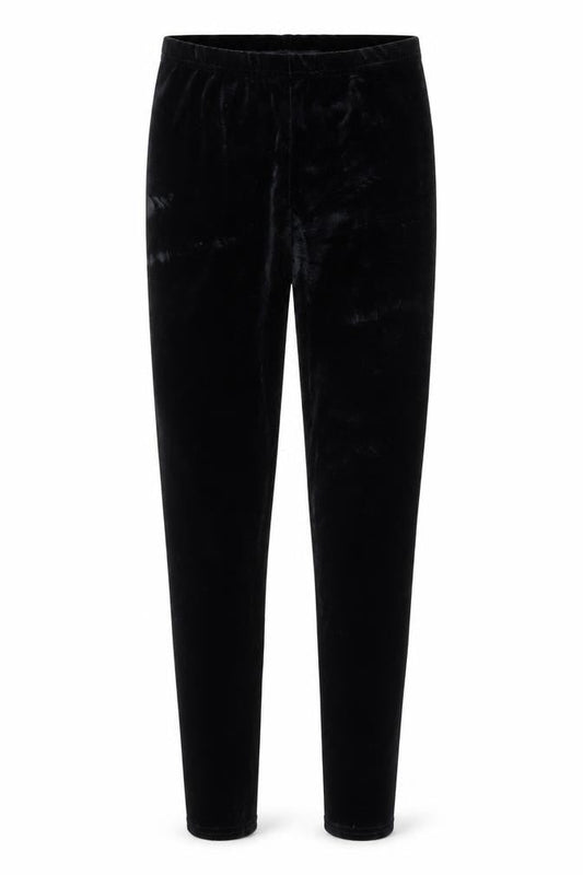 Front view of Boohoo women’s black carrot leggings, size UK 6, 32-inch leg