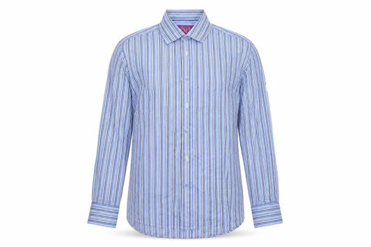 Front view of Next men’s blue button-up, size 16