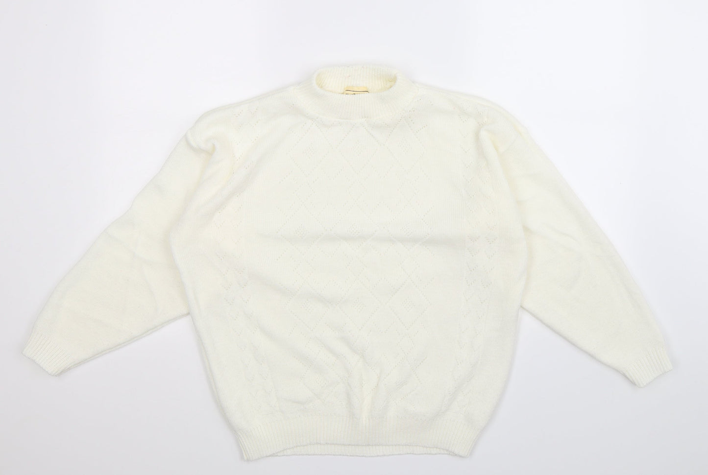 In Stitches Womens White  Knit Pullover Jumper Size 18