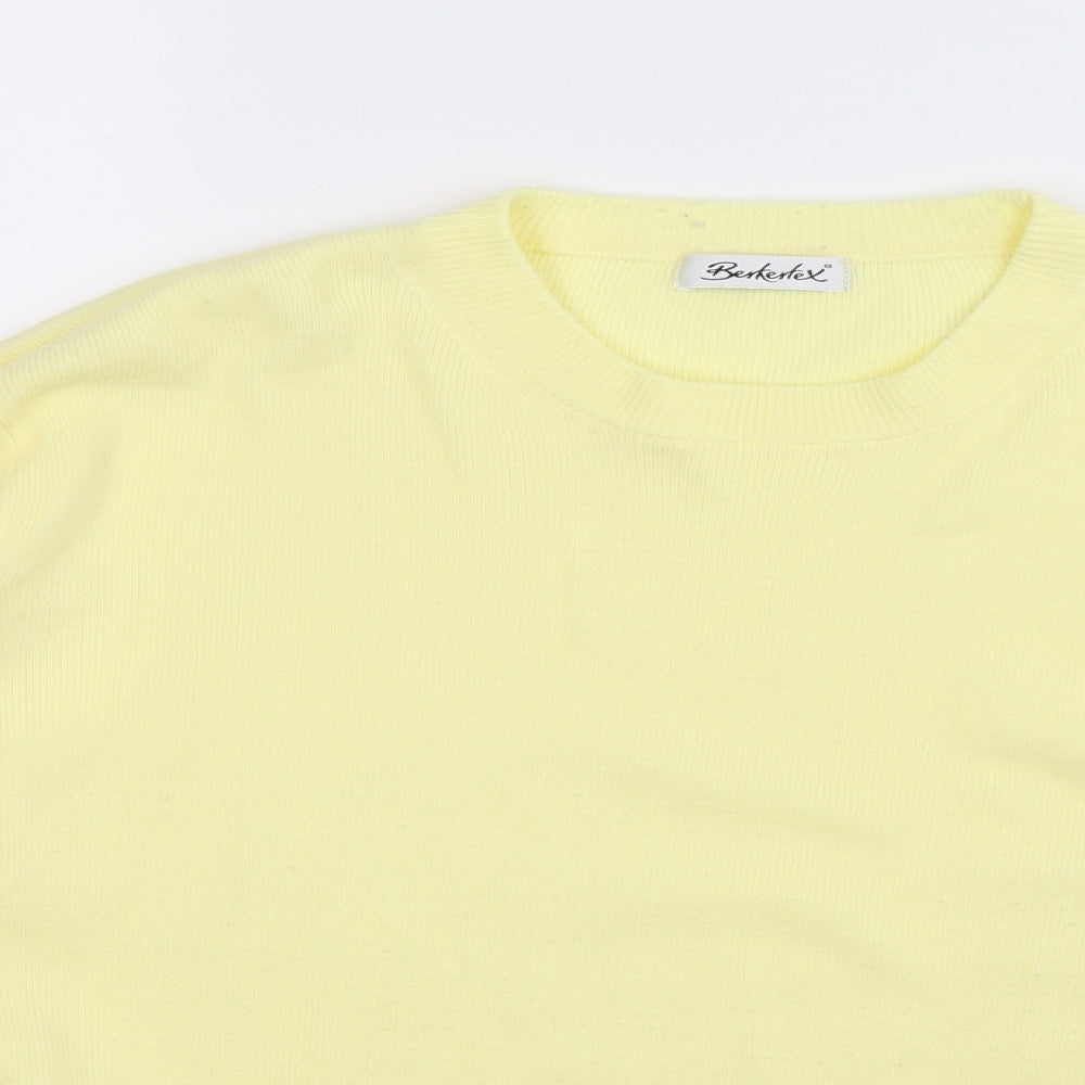 Berkertex Womens Yellow  Knit Pullover Jumper Size 16