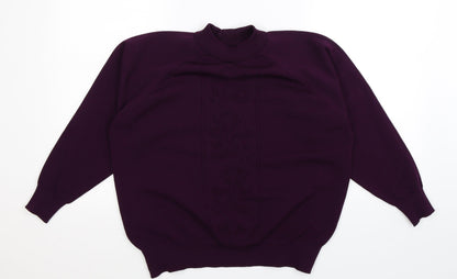 Front view of Berkertex women’s purple knit jumper, size UK 16