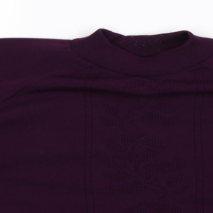 Close-up detail of Berkertex women’s purple knit jumper, size UK 16