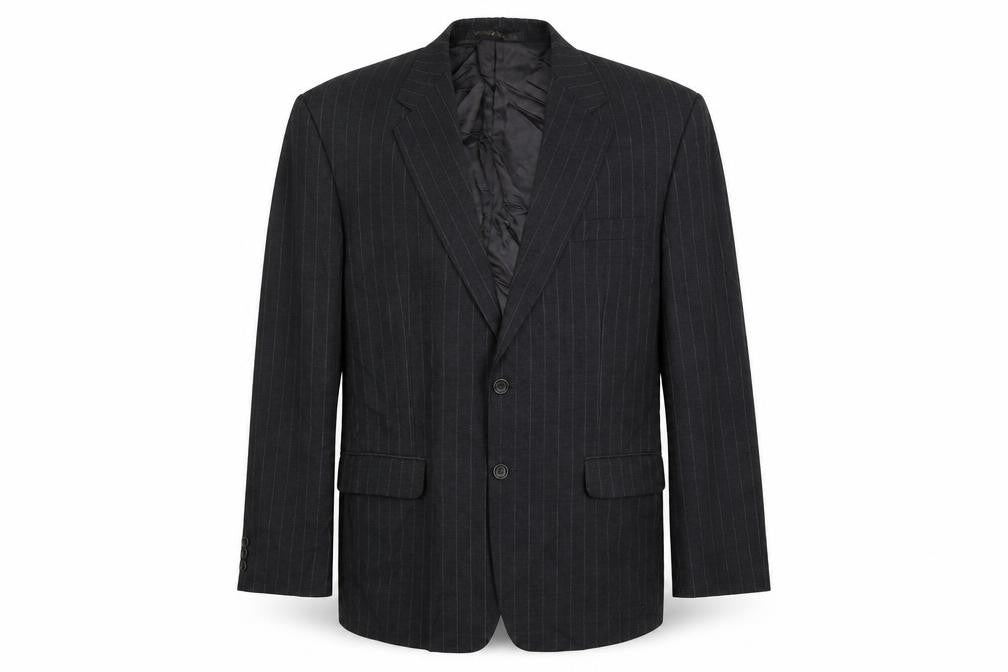 Marks & Spencer Mens Black Striped  Jacket Suit Jacket Size 42
