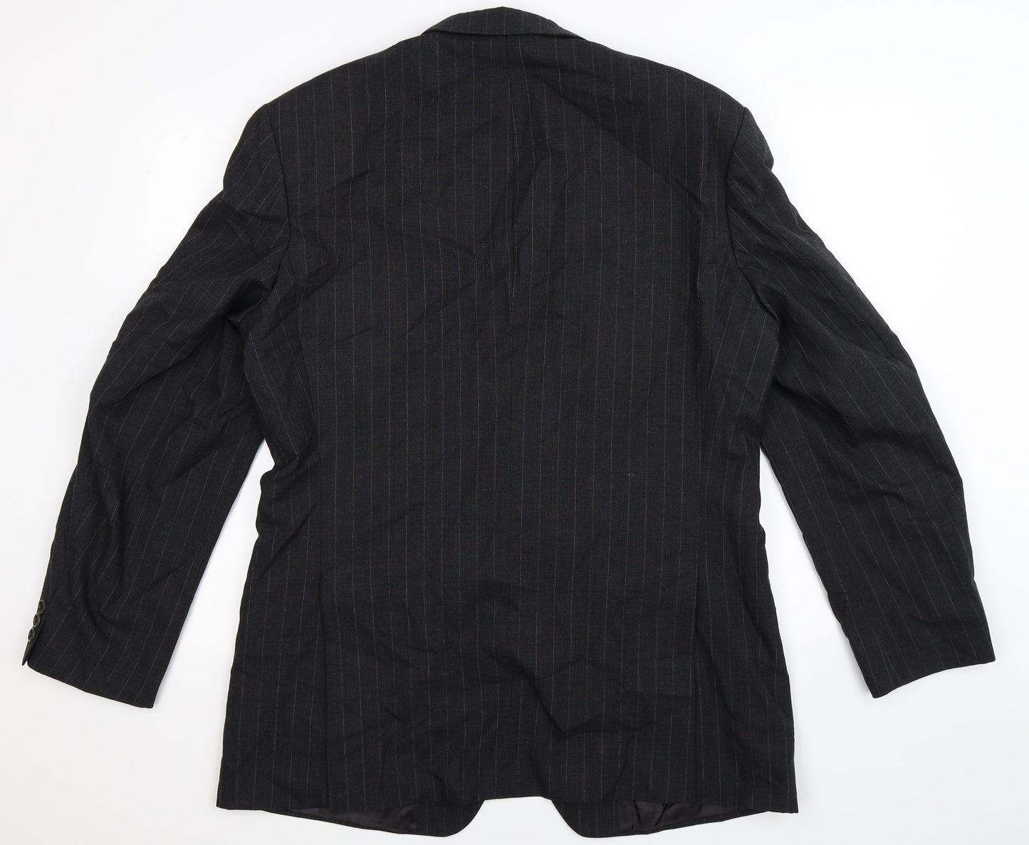 Marks and Spencer Mens Black Striped  Jacket Suit Jacket Size 42