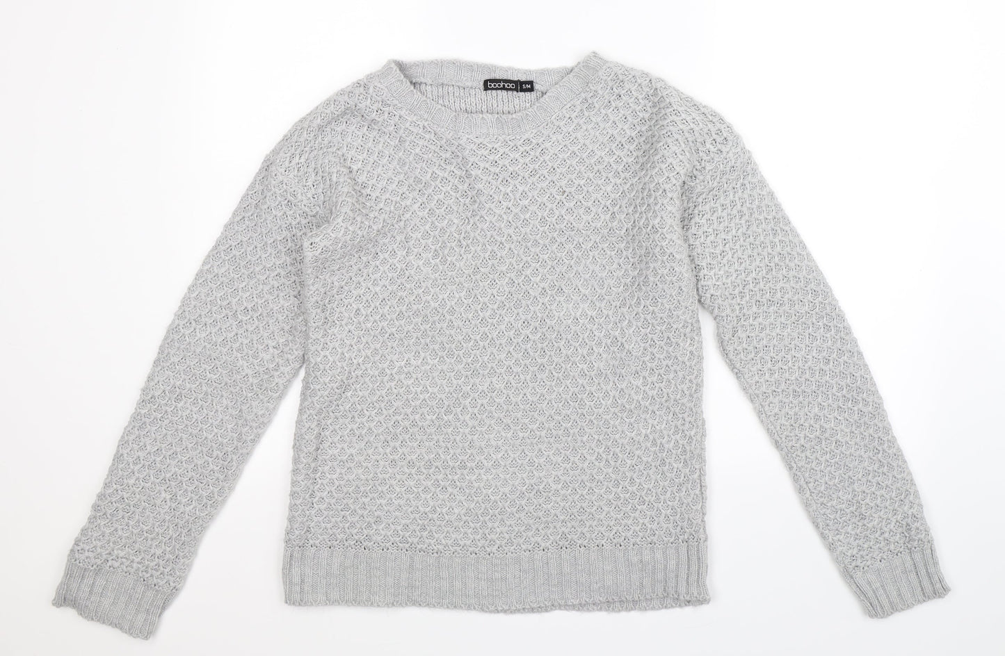 Boohoo Womens Grey  Knit Pullover Jumper Size M
