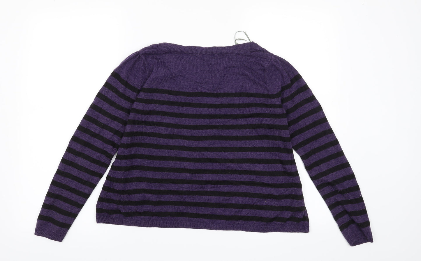 TU Womens Purple Striped  Pullover Jumper Size 10